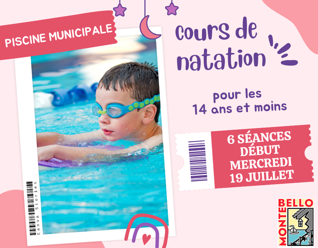 Ajout de cours de natation mercredi soir 18 h.