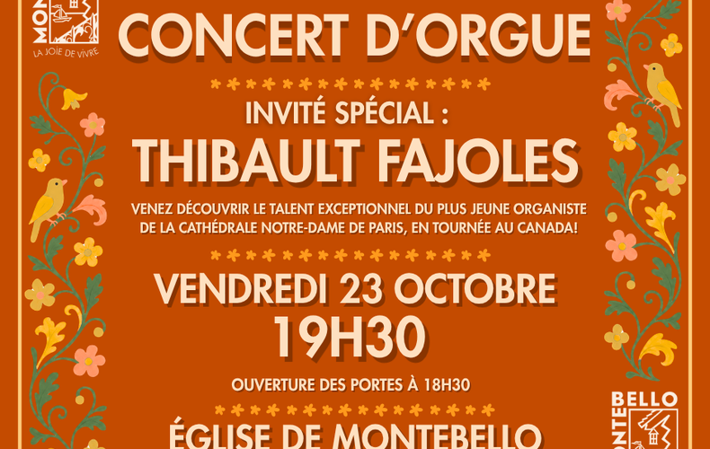 Paris s'invite à Montebello - Concert d'orgue - 23 octobre 2026