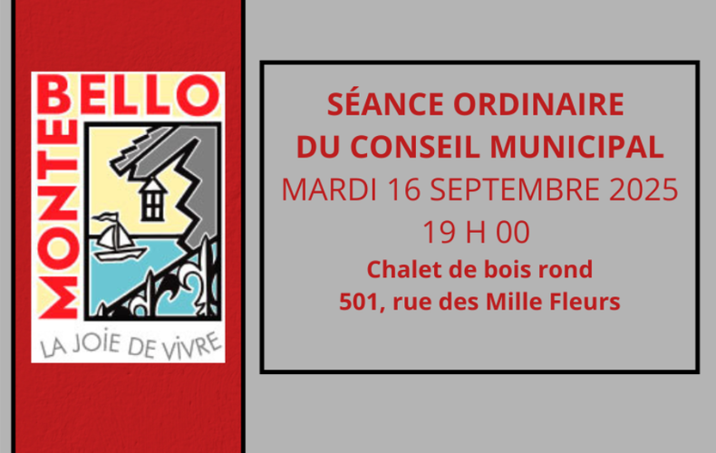 Séance ordinaire de conseil - Mardi 16 septembre 2025