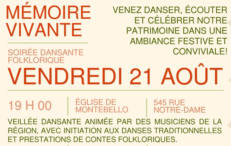 🎻 Montebello vous invite à célébrer notre patrimoine culturel!